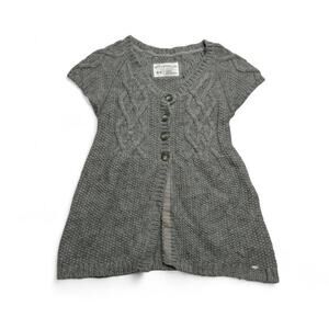 Aeropostale Baby Doll Button Up Short Sleeve lace size Medium  cardigan styled